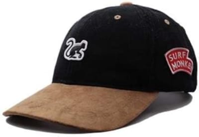 Surf Monkey - Corduroy baseballpet - gerecycled polyester - Eén maat -Zwartbruin