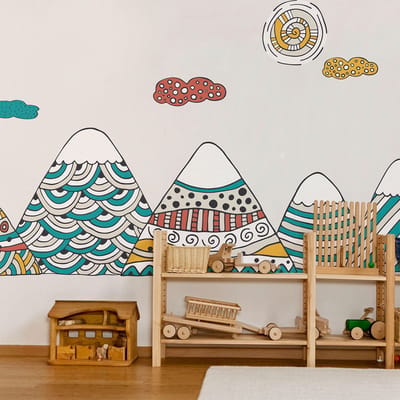 Kinderstickers van Scandinavische bergen, Frederika, 100 x 150 cm