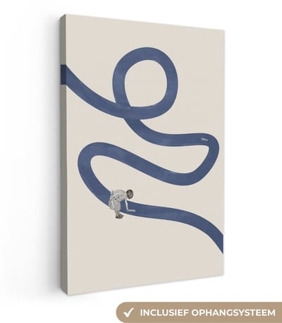 Canvas - Abstract - Meisje - Pad - Recycle - Abstracte - 20x30 cm - Schilderijen op canvas - Canvasdoek