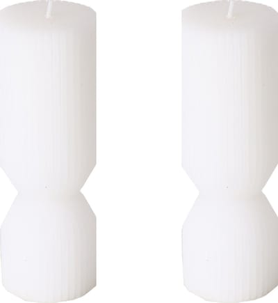 Stompkaars Boltze Twist ribbel 17 cm wit set van 2