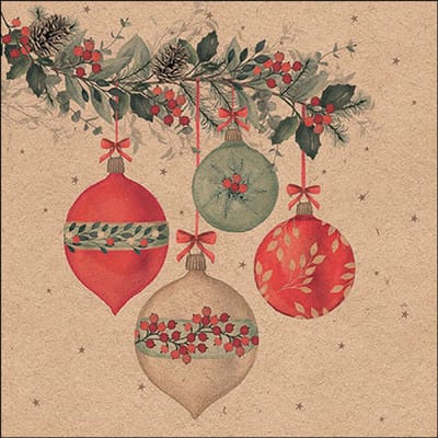 Ambiente - Servetten - Kerst - Recycled Berry baubles nature