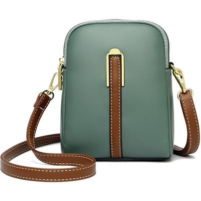 Nieuwe Zomer Dames Schoudertas Dubbellaags Verticaal Mobiele Telefoontas Splicing Design Draagbare Kleine Schoudertas gray