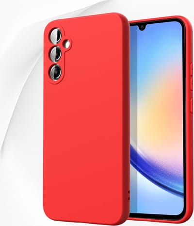 AziLine Rood Silicone Case Geschikt voor Samsung Galaxy A14 5G - AziLine Rode Bescherming Hoesje - Premium Rood Backcover geschikt voor Samsung Galaxy A14