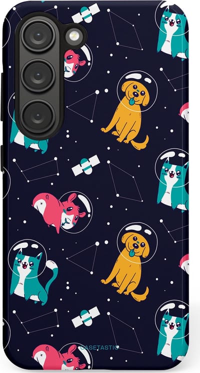 Casetastic Hoesje Geschikt voor Samsung S23 - Stijlvolle Beschermende Duo-layer Case - Sterrennacht Dieren
