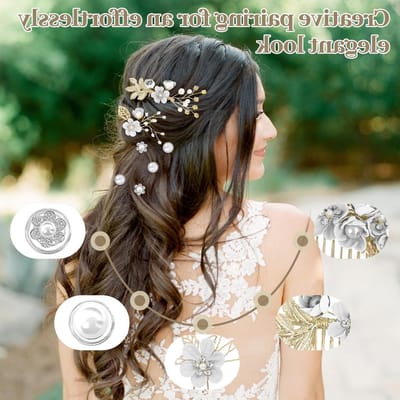 Elegante Haaraccessoires voor Bruidskapsels - 16-delige Set met Parels en Haarspelden voor Bruiden en Bruidsmeisjes, Inclusief Grote en Kleine Haarpins