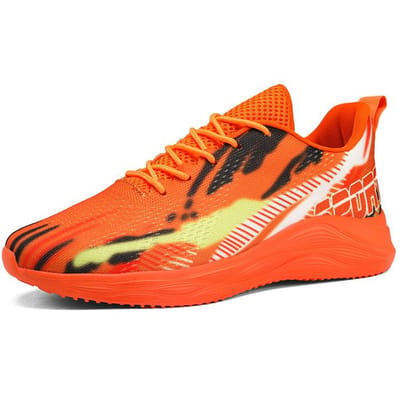 MAEDEF Heren Hoge Kwaliteit Hardlopen Anti-Slip Wandelen Sportschoenen Buiten Lichtgewicht Comfortabel Ademend Atletische Herenschoenen 36 oranje