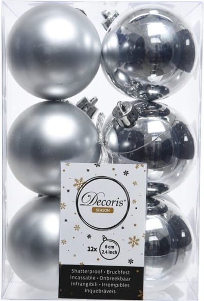 Cosy&Trendy kerstballen - 12 stuks - 6cm - kunststof