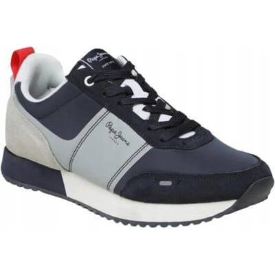 Pepe Jeans Tour Transfer Heren Blauwe Sportschoenen Met Leer 41 Awe gray