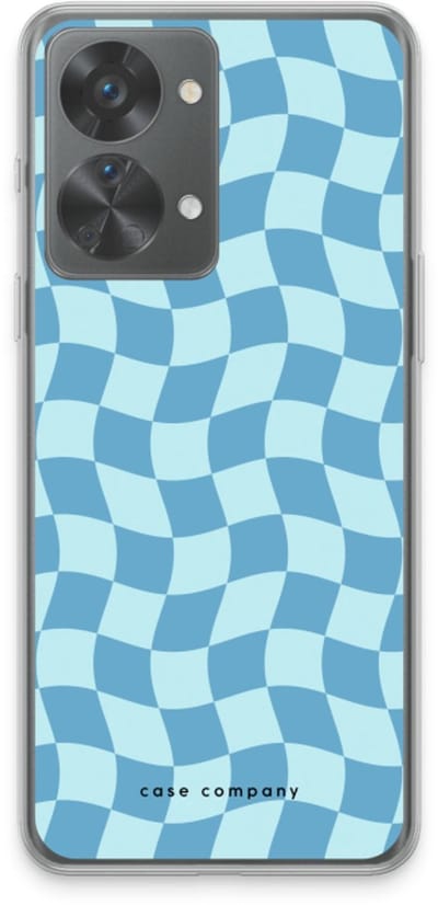 Case Company® - Hoesje geschikt voor OnePlus Nord 2T hoesje - Grid Blauw - Soft Cover Telefoonhoesje - Bescherming aan alle Kanten en Schermrand