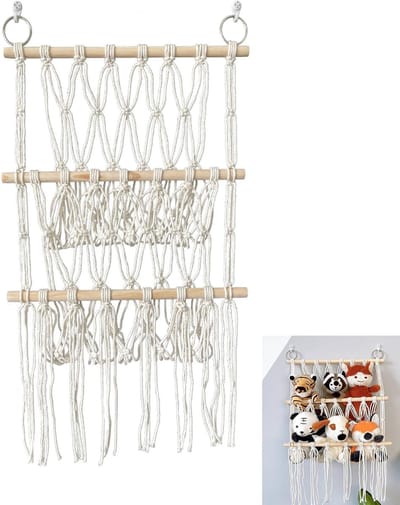 Hammock voor het Opbergen van Pluche Dieren, Organizer voor Kinderen, Ideaal voor Speelkamers en Slaapkamers