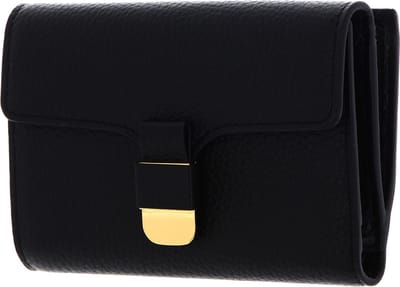 COCCINELLE Leren Portemonnee Neofierenze Soft Wallet Grained Leather Noir Zwart