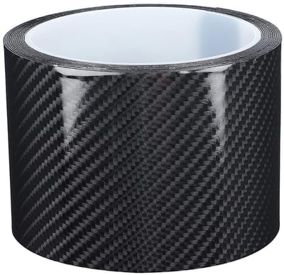 Zwarte Carbon Fiber Beschermfolie voor Autodeuren - Anti-Scratch Tape en Wrap (7cm x 3m)