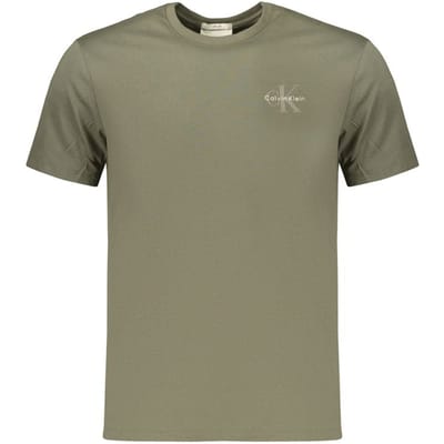 Calvin Klein Ss 30s Classic Micro Tee Dusty Olive Maat: S | Basic T-Shirts Outlet | Heren | Bruin