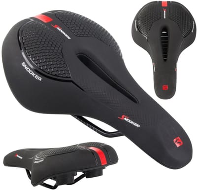MoodLux - Sportfietszadel – Zacht & Comfortabel Gel Foam Fietszadel – Ergonomisch Unisex Zadel voor Racefiets, Mountainbike & Stadsfiets – Ademend & Schokdempend – Zwart – 28x15 cm