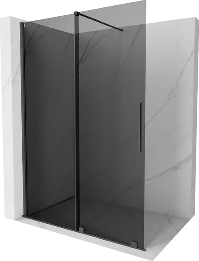 Mexen Velar douchewand verschuifbaar Walk-in 140 x 200 , grafiet 8 mm, geborsteld pistoolgrijs - 871-140-000-43-66
