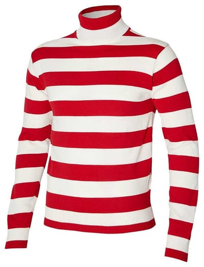 Gebreide rood-witte trui - Rood-wit - M