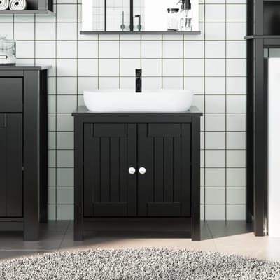 vidaXL - Wastafelkast - BERG - 60x34x59 - cm - massief - grenenhout - zwart