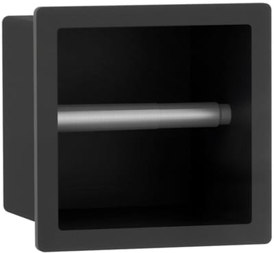 FugaFlow Eccelente Acces Toiletrolhouder - inbouw- 17.3x17.3x8.7cm - Mat zwart -