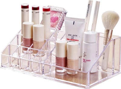 Transparante Make-up Organizer met 16 Compartimenten voor Badkamer en Make-up Tafel, Perfect voor Parfum en Cosmetica, Duurzaam ABS Materiaal