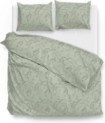 Zohome Fiori-di-Satinado Dekbedovertrek - Tweepersoons - Katoensatijn - 200x200-220cm - Groen