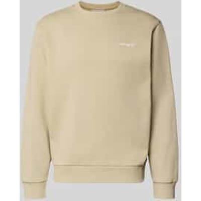 Sweatshirt met ronde hals en labelstitching