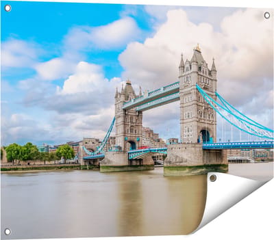 Gards Tuinposter Tower Bridge in Londen - 80x60 cm - Tuindoek - Tuindecoratie - Wanddecoratie buiten - Tuinschilderij