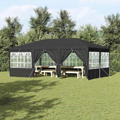 Partytent - Feesttent Tuintent - Outdoor Bijeenkomsten - UV-Waterbestendig PE - 600 x 400 x 266 cm - antraciet
