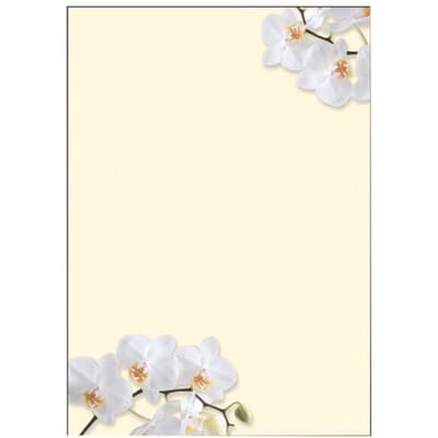 motiefpapier Sigel A4 90grs pak a 50 vel White Orchid