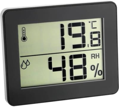 Digitale Thermo-Hygrometer voor Binnen, Temperatuur- en Vochtigheidsmonitor, Ultra-Plat Ontwerp, 100 x 12 x 82 mm