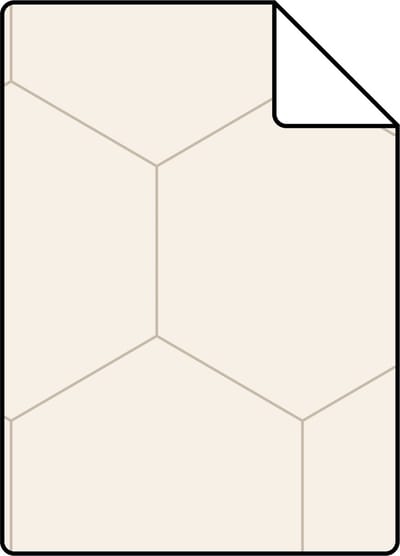 Proefstaal ESTAhome behang hexagon zandkleurig - 26.5 x 21 cm - 139553-S
