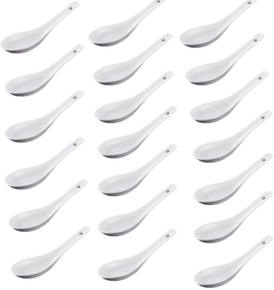Dailygoods- Keramische Lepel - 20 Stuks - Elegant Ontwerp - Stapelbaar - Slagvast - Ergonomisch Handvat - Veilig en Gezond - Soeplepel