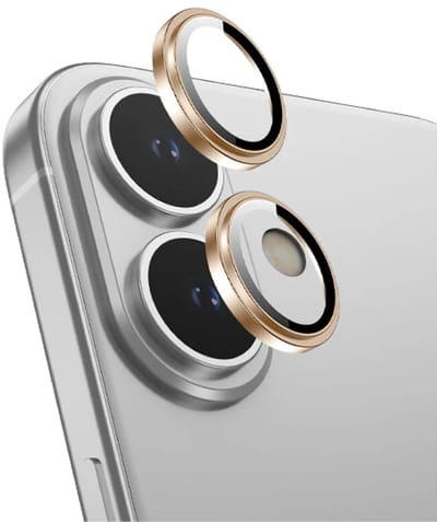 Camera lens beschermer Geschikt voor: iPhone 16 - Premium HD Clear Tempered Glass Lens Cover Protector [Case Friendly] Goud