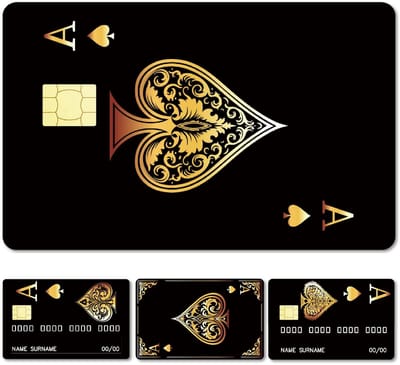 Dailygoody - Gouden Zwaarden Stickers - Gepersonaliseerde Creditcardstickers - Waterdichte Stickers - 4 Stuks - Verwijderbaar en Duurzaam - Perfect vo