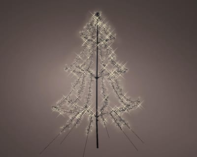Lumineo Lichtboom - zwart - 200 cm - metaal - 1200 led lichtjes - warm wit - kerstboom - kerstverlichting