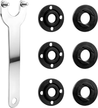 Haakse Slijper Onderdelen - Reserveonderdelen Set - Slijpmachine Onderhoud - Verenstaal Constructie - 140 mm Flens - Zwart Zilver