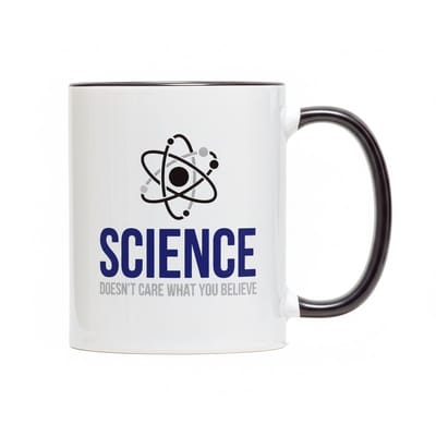 Science Doesn’t Care What You Believe Mok 330 ml – Grappige Science Tekst Koffiemok – Cadeau voor Nerds & Studenten