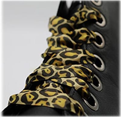 Wild Cat Panter Luipaard print satijnen schoenveters 90cm x 1 cm