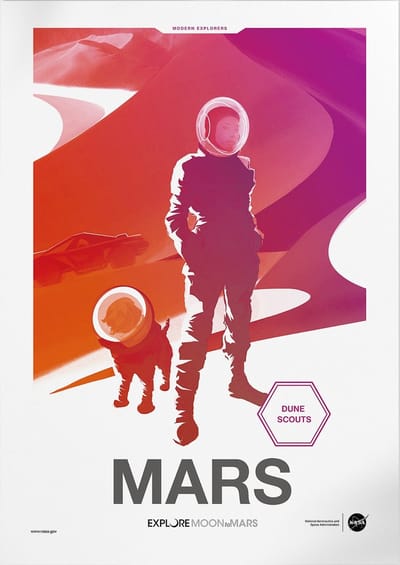 Moon To Mars Dune Scouts | Space, Astronomie & Ruimtevaart Poster | A3: 30x40 cm