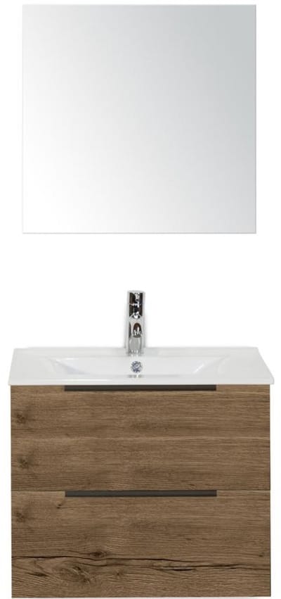 Seville Badmeubelset 60 cm - Tabacco Edge Greep - Wastafel Enjoy met Spiegel