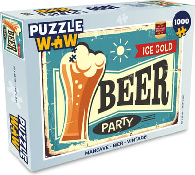 Puzzel Mancave - Bier - Vintage - Legpuzzel - Puzzel 1000 stukjes volwassenen
