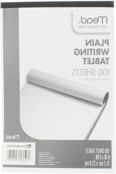 Schrijfblokken Wit - Notitieblokken Vellen - Notities Maken - Ongelinieerd Papier - 6-Pack 15x23 cm - Wit