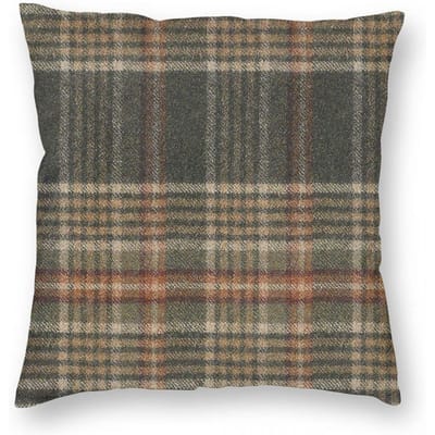 Housse de coussin carrée à carreaux vert forêt et marron Polyester Lin Velours Fermeture éclair créative Décorative Housse de coussin de lit Peach skin 18*18(CM)-1Pcs black