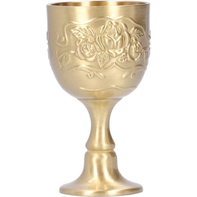 Vintage Messing Beker Koninklijke Kelk in Reliëf Roos Melk Thee Wijn Whiskey Klein Goblet FeestartikelenS beige