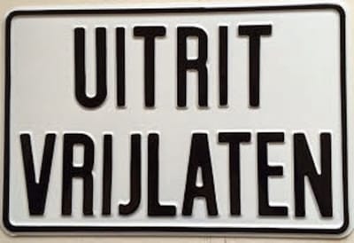 Uitrit Vrijlaten Bord 30x20 cm Aluminium