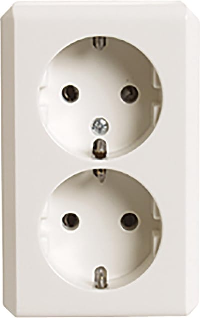 Merten opbouw wandcontactdoos dubbel randaarde creme