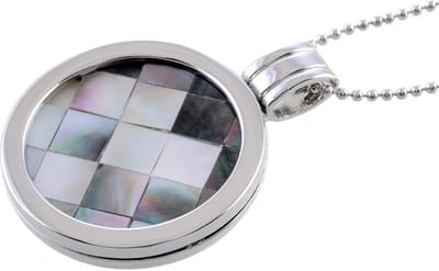 Behave - Lange ketting met geruite munt hanger - 90 cm