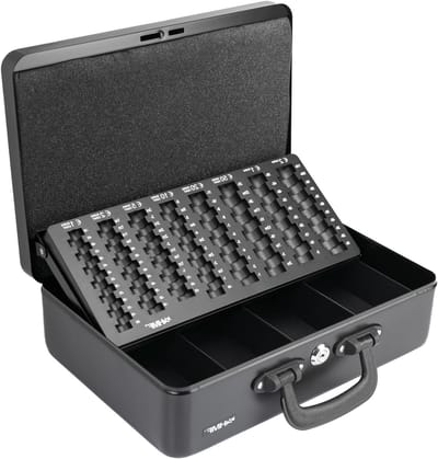 22037-02 geldcassette met 2 handgrepen - 36 x 25 x 11 cm - zwart Geldkistje