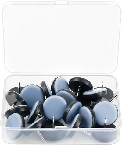 24x Vierkante Stoelschuivers 35mm - Vloerbeschermers met Nagel voor Meubels op Tapijt en Hardhout