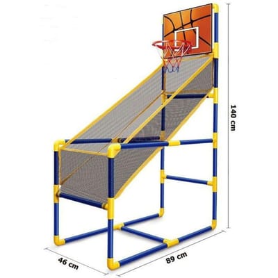 Kinder Basketbalrek Binnen Verplaatsbare Schietmachine Spel Voetbal Basketbal Buitensporten Kleuterschool gray