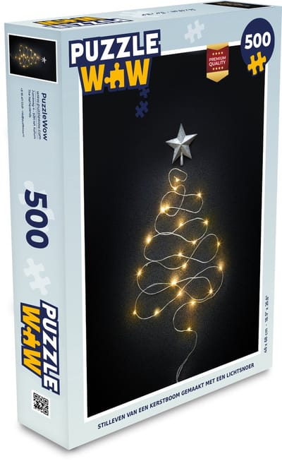 Puzzel Stilleven - Kerstboom - Lichtjes - Legpuzzel - Puzzel 500 stukjes - Kerst - Cadeau - Kerstcadeau voor mannen, vrouwen en kinderen